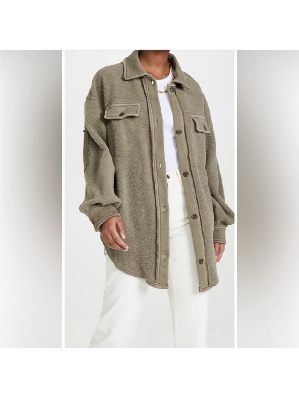 Olive Green free people ruby shacket